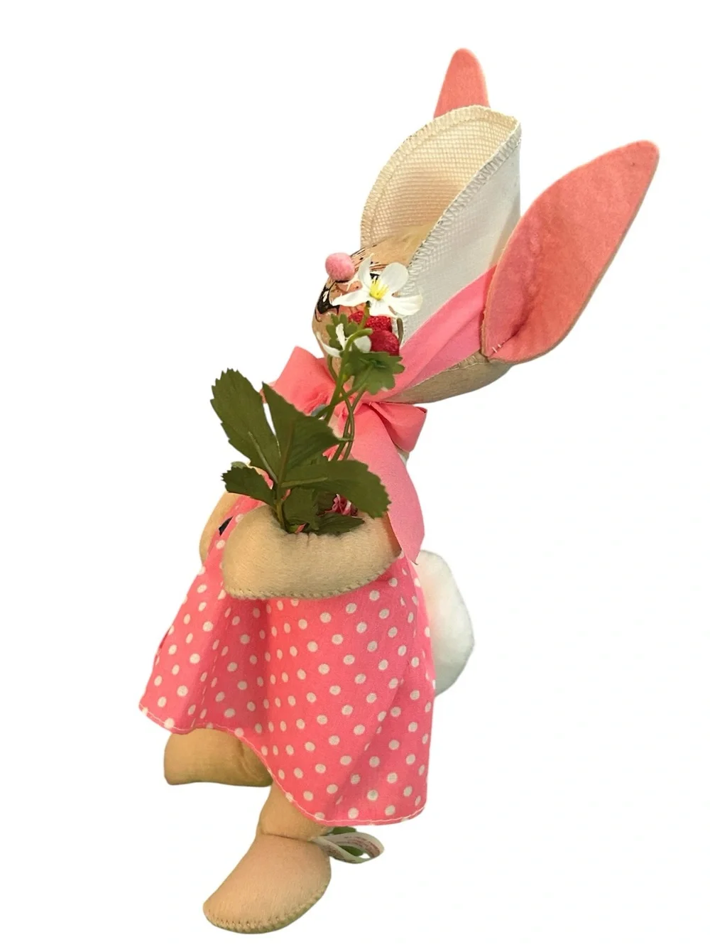Vintage ‘89 Annalee Bunny Doll Country Girl W Strawberries Collectible 0650 EUC